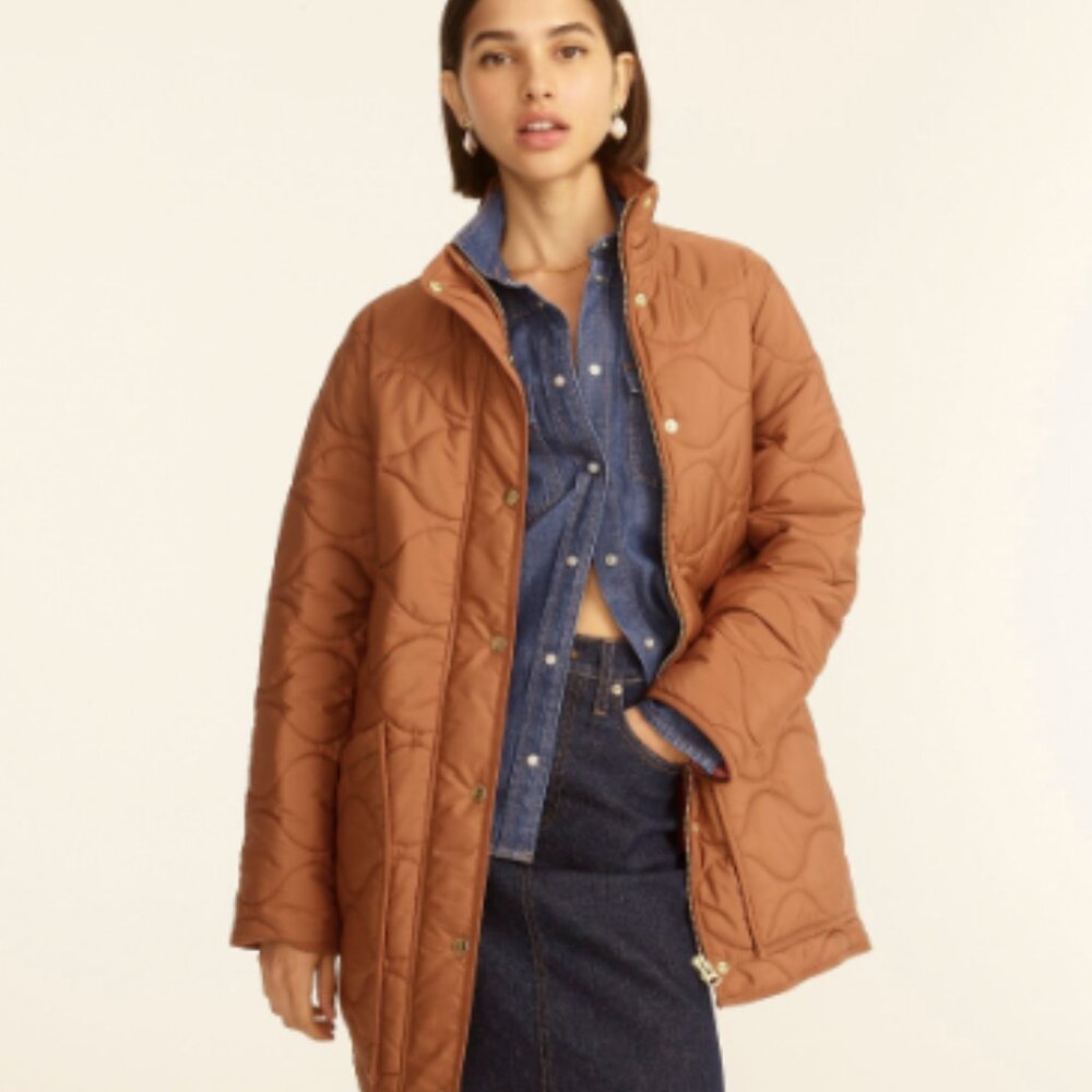 J. Crew quilted cocoon puffer with primaloft